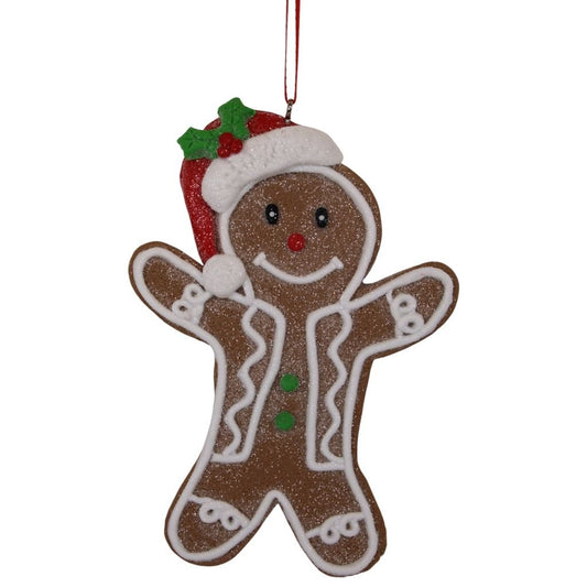 Gingerbread Boy With Santa Hat Ornament - Christmas Place