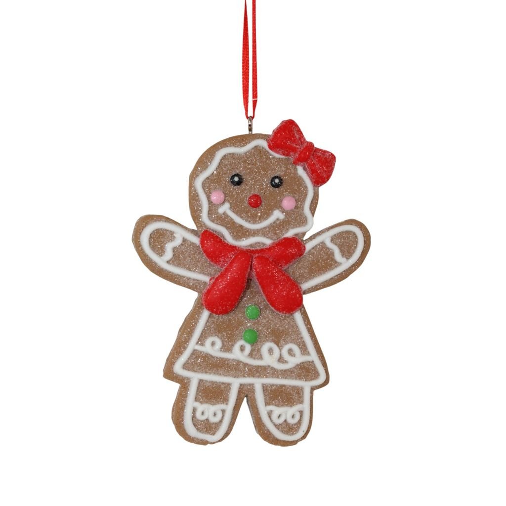 Gingerbread Girl With Bow Ornament - Christmas Place