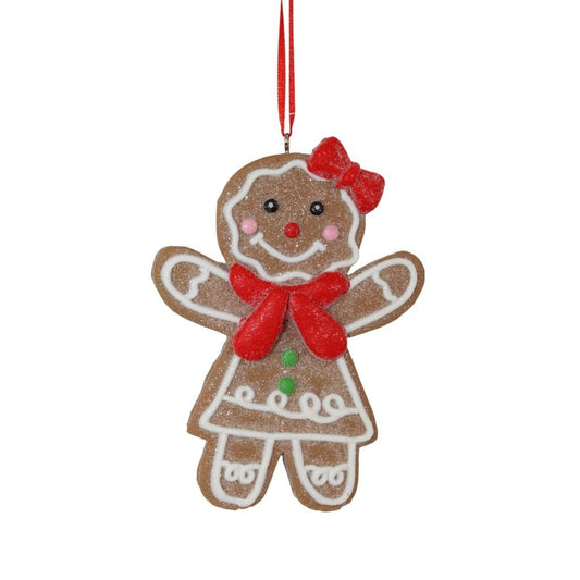 Gingerbread Girl With Bow Ornament - Christmas Place