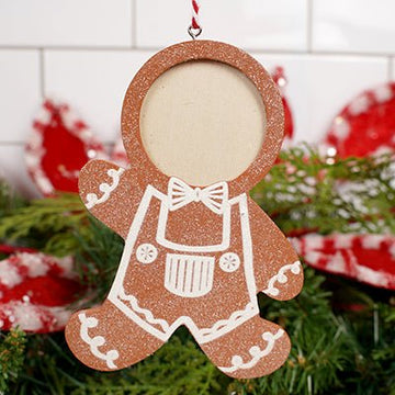 5IN GINGERBREAD PHOTO FRAME ORN