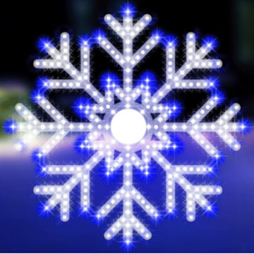 24IN LED 504LT BLUE WHITE SNOWFLAKE - Christmas Place