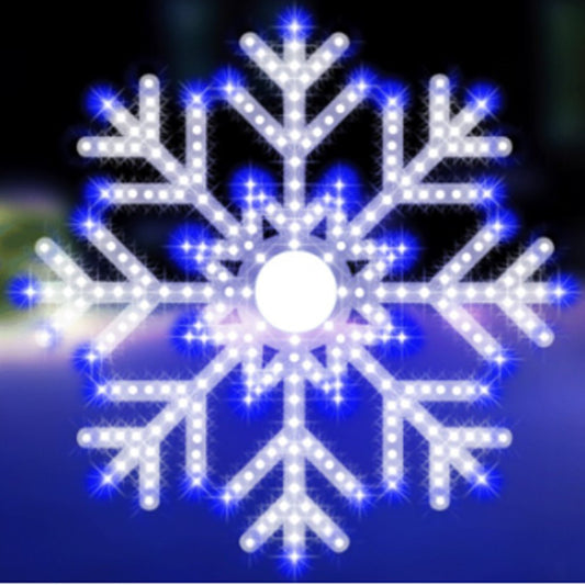 24IN LED 504LT BLUE WHITE SNOWFLAKE