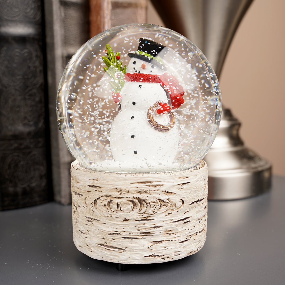 5.8Inch Birch Snowman Waterglobe - Christmas Place