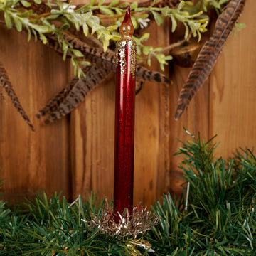7IN RED GOLD CANDLE CLIP - Christmas Place