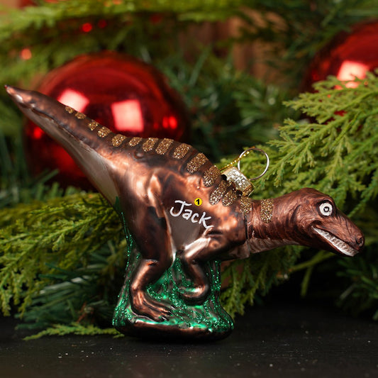 3.5Inch Glass Dinosaur Ornament - Christmas Place