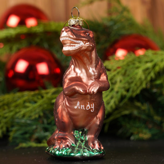 Glass T-Rex Dinosaur Christmas Ornament - Christmas Place