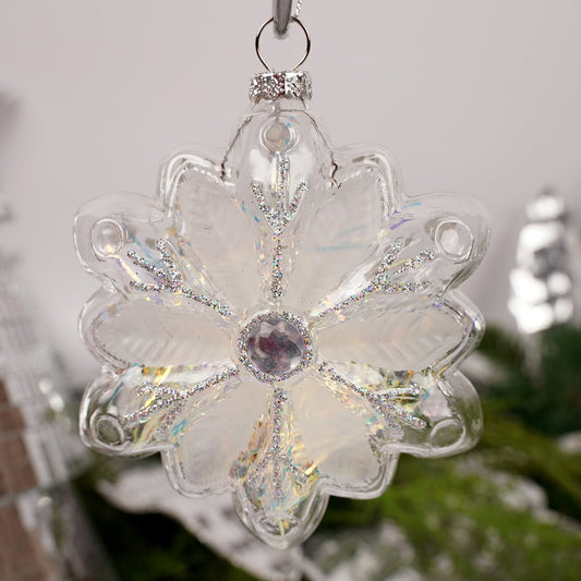 Silver Jewel Snowflake Ornament - Christmas Place