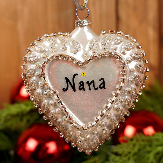 5.5Inch Glass Gold Heart Ornament - Christmas Place