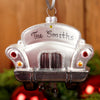 Glass Just Married Car Ornament
