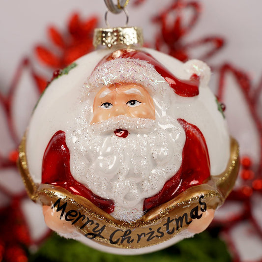 Santa Claus Gold Merry Christmas Ornament - Christmas Place