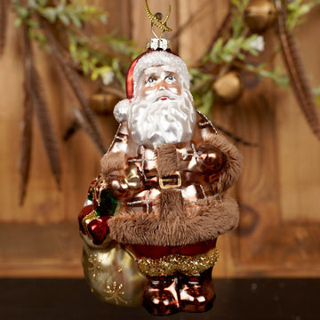 6Inch Glass Santa Ornament - Christmas Place