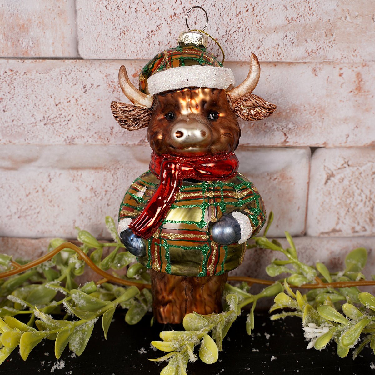 6IN GLASS DEER ORN - Christmas Place