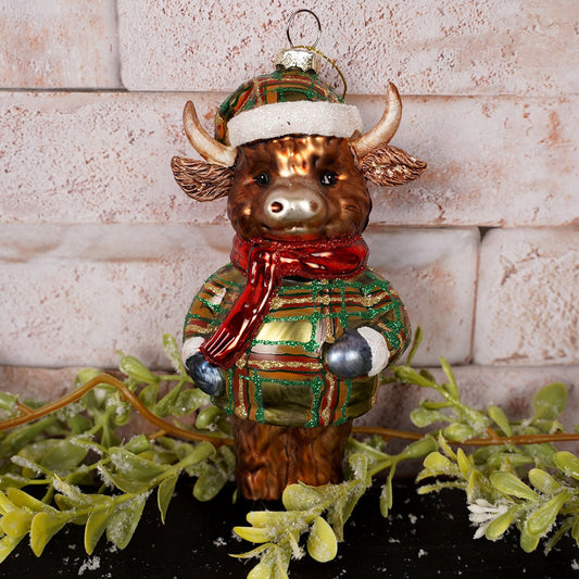 6IN GLASS DEER ORN - Christmas Place