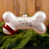 5Inch Glass Red Woof Bone Ornament