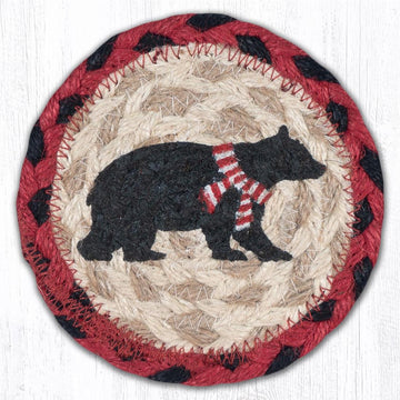 5in Bear Red Scarf Coaster