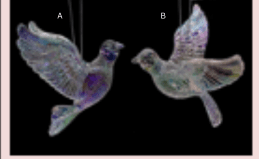 Iridescent Dove Christmas Ornaments 2 Styles - Christmas Place