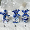 Delft Blue Windmill Ornaments - Christmas Place