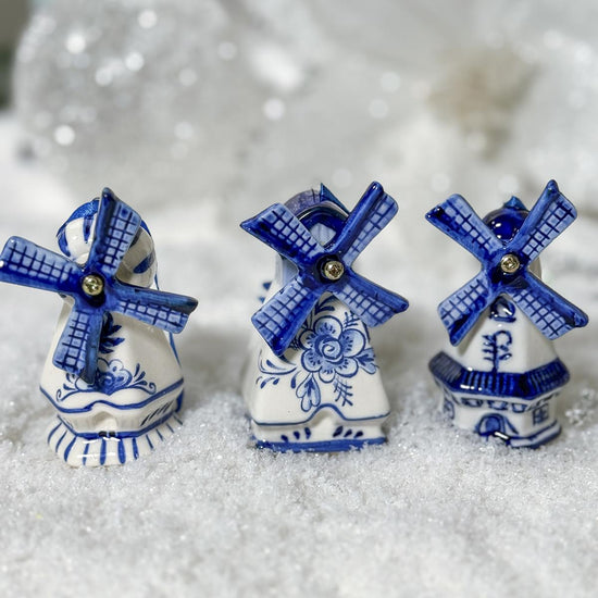 Delft Blue Windmill Ornaments - Christmas Place