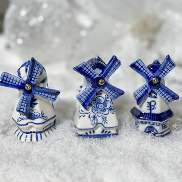 Delft Blue Windmill Ornaments - Christmas Place