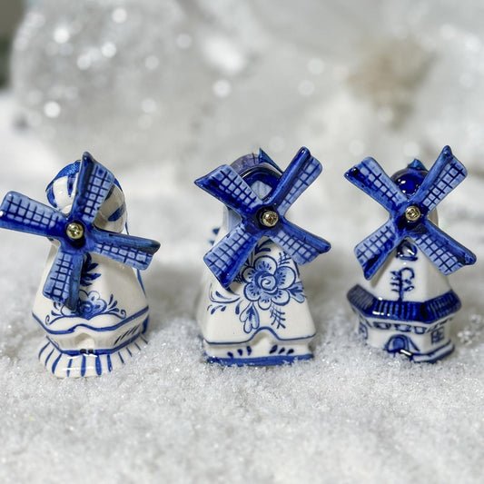 Delft Blue Windmill Ornaments