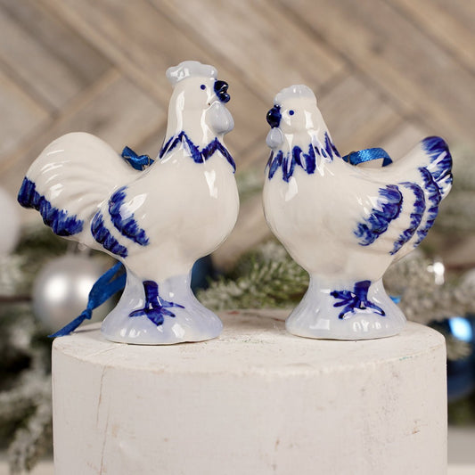 Delft Chicken Ornament - Christmas Place