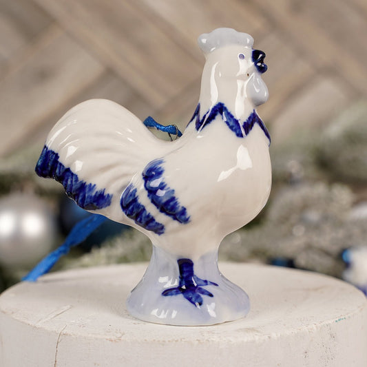 Delft Chicken Ornament - Christmas Place