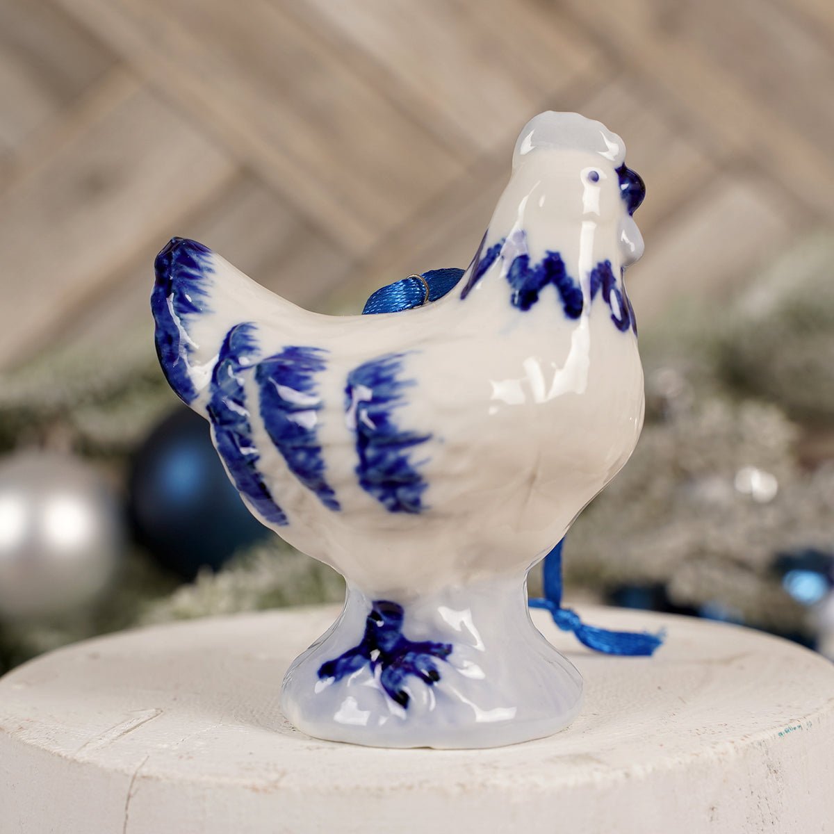 Delft Chicken Ornament - Christmas Place
