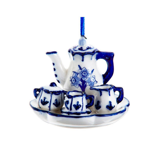 Delft Blue And White Afternoon Tea Ornament - Christmas Place