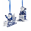 Delft Blue And White Santa Ornament - Christmas Place