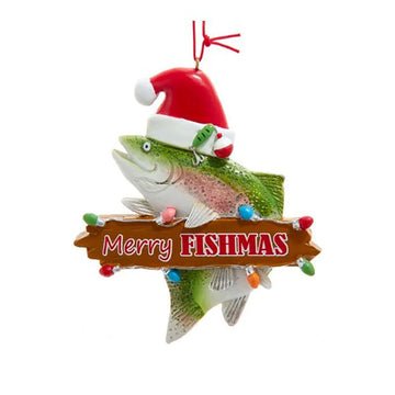 Merry Fishmas Trout Ornament