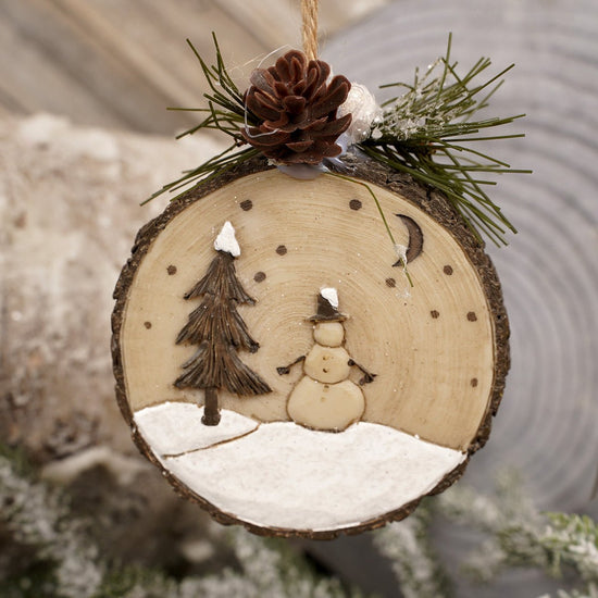 Wooden Forest Scene Christmas Ornament - Christmas Place