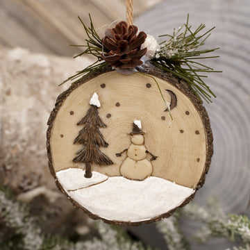 Wooden Forest Scene Christmas Ornament - Christmas Place