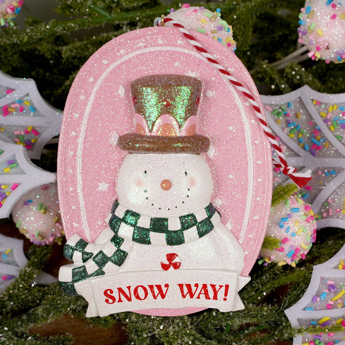 Pink Snowman Ornament - Christmas Place