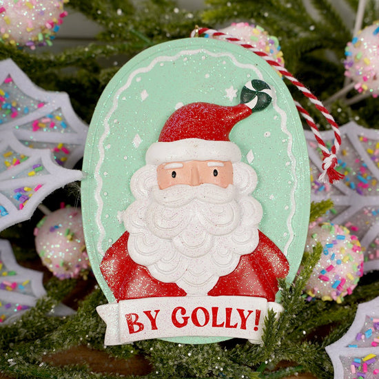 Green Santa Ornament - Christmas Place