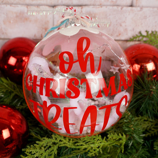 7Inch Oh Christmas Treats Pink Ball Ornament - Christmas Place