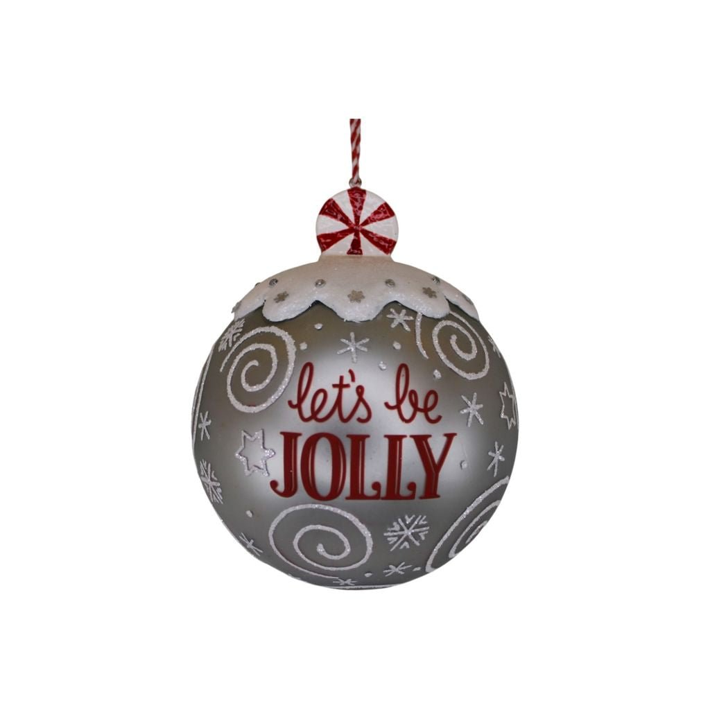 Be Jolly Peppermint Ball Ornament - Christmas Place