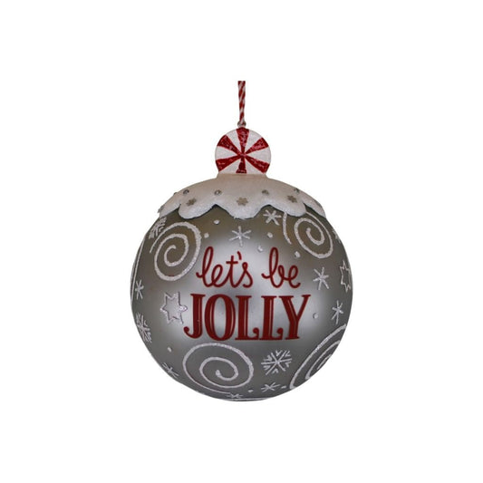 Be Jolly Peppermint Ball Ornament - Christmas Place