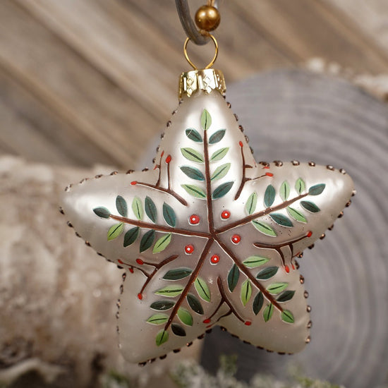 3.6Inch Red Green Star Ornament - Christmas Place