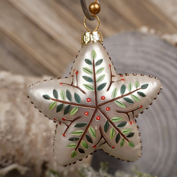 3.6Inch Red Green Star Ornament - Christmas Place