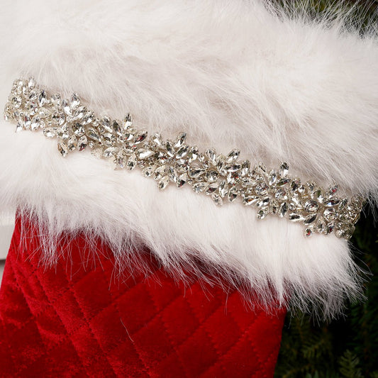 24.6Inch Red Stocking With White Furry Cuff - Christmas Place