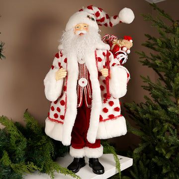 27.4Inch Red White Santa