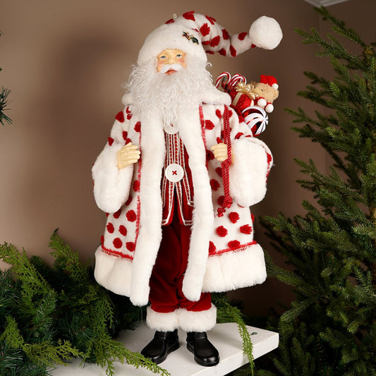 27.4Inch Red White Santa - Christmas Place