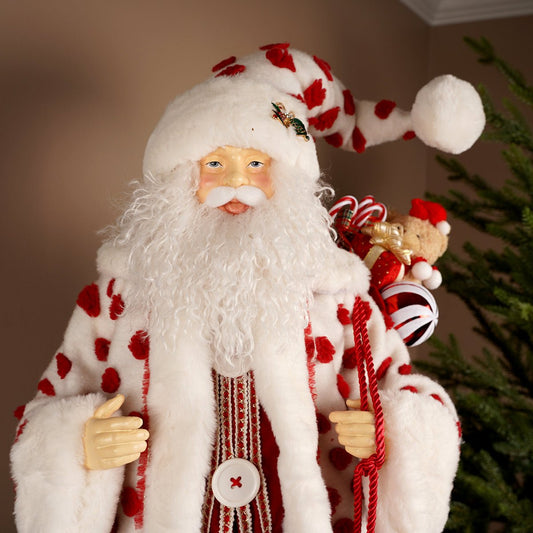 27.4Inch Red White Santa - Christmas Place