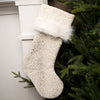 24.8Inch Cream Stocking With White Cuff