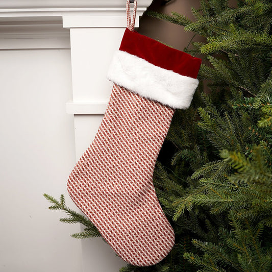 Striped Socking With White Cuff - Christmas Place
