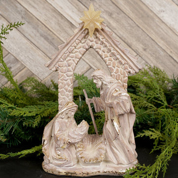 10.8Inch Lit Natural Nativity Scene - Christmas Place