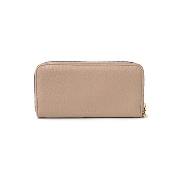 Cream Zip Around Clutch