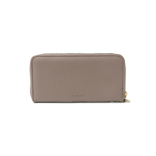 Grey Zip Around Clutch