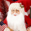 American Santa with American Flag 12 inches tall