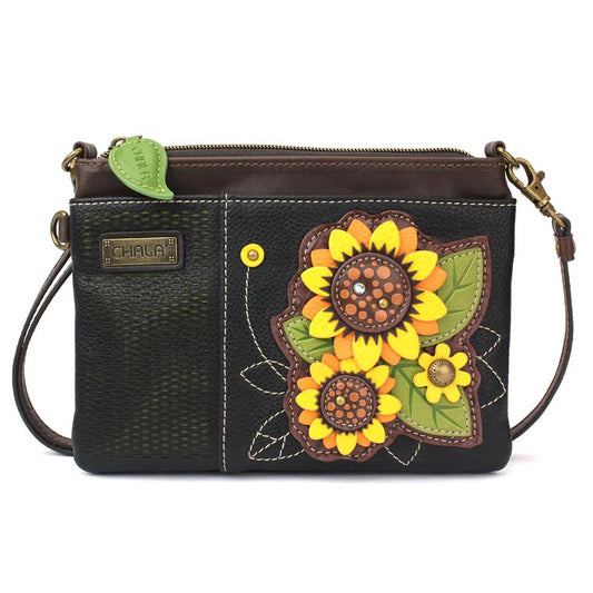 Black Sunflower Laser Cut Crossbody